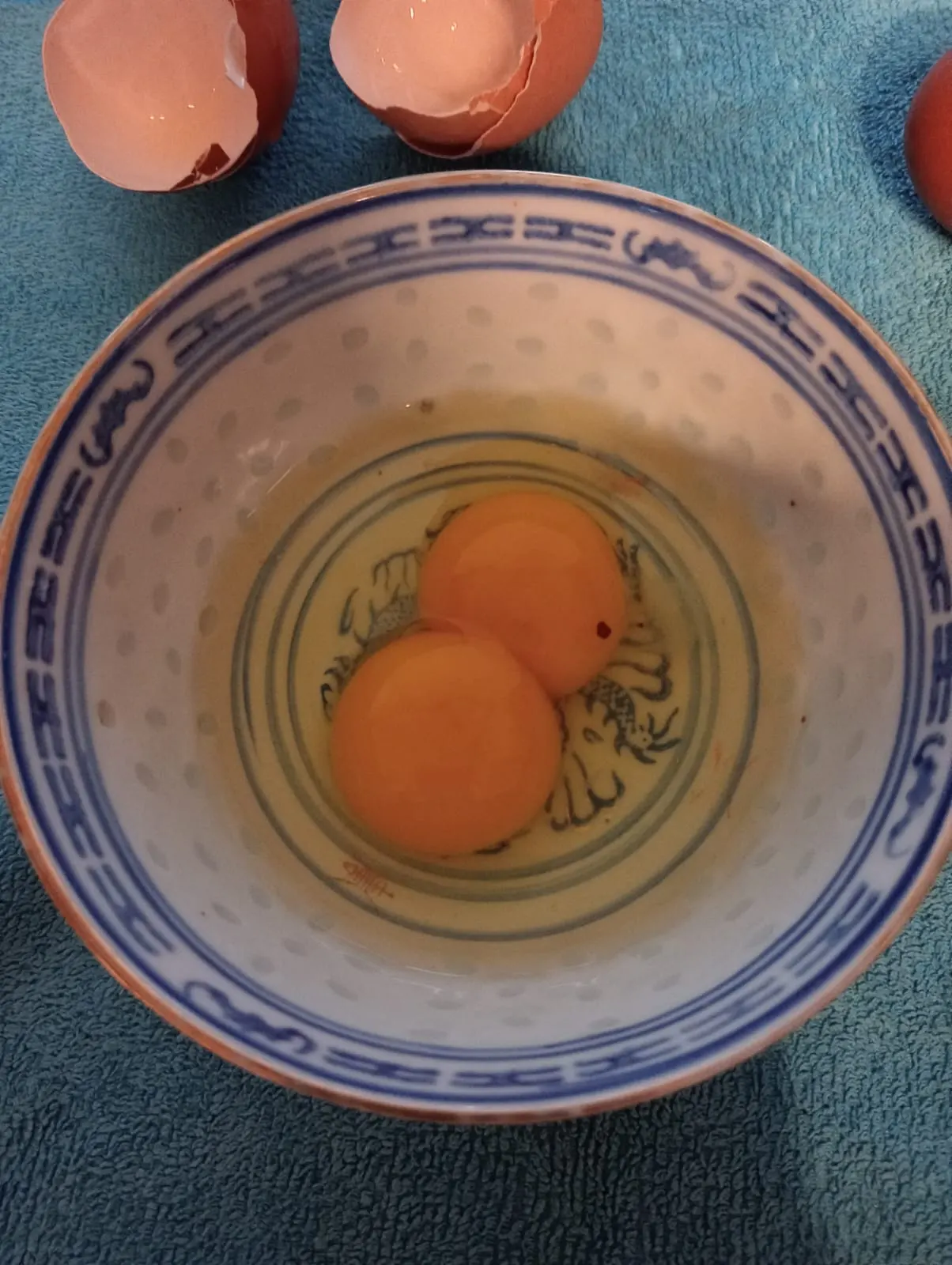 My first double yolk egg here
